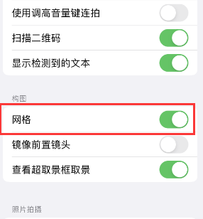 通河苹果手机维修网点分享iPhone如何开启九宫格构图功能 